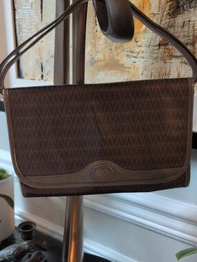 Mario Valentino Vintage Brown Leather Clutch Bag